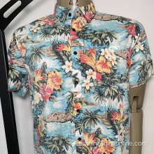 Hawaii Hombre Algodón Camisa Casual Completa